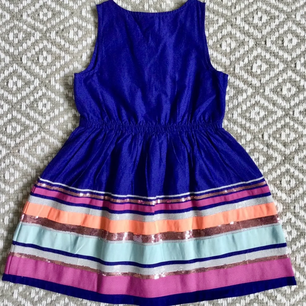 Gymboree royal blue sequin stripe dress
